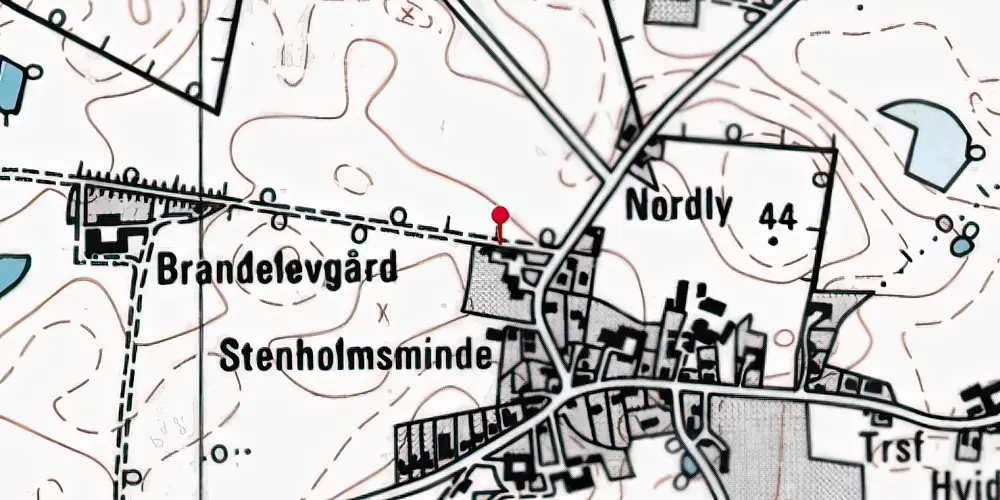 Historisk kort over Brandelev Station Historisk kort over Brandelev Station