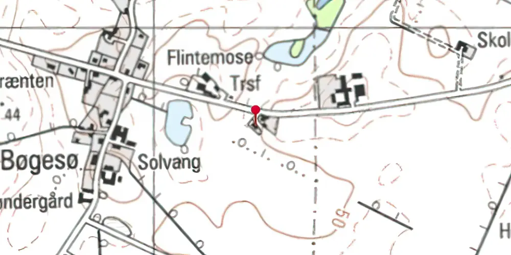 Historisk kort over Bøgesø Station Historisk kort over Bøgesø Station