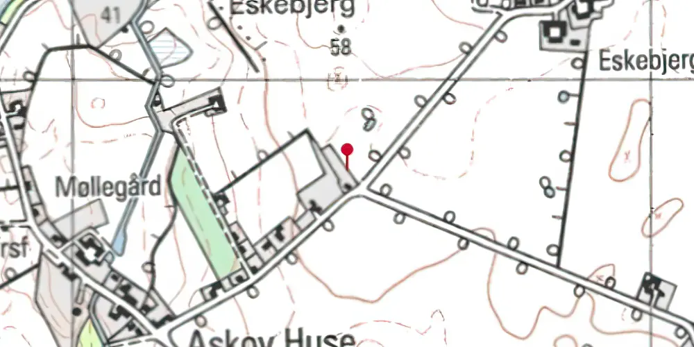 Historisk kort over Askov Huse Trinbræt med Sidespor