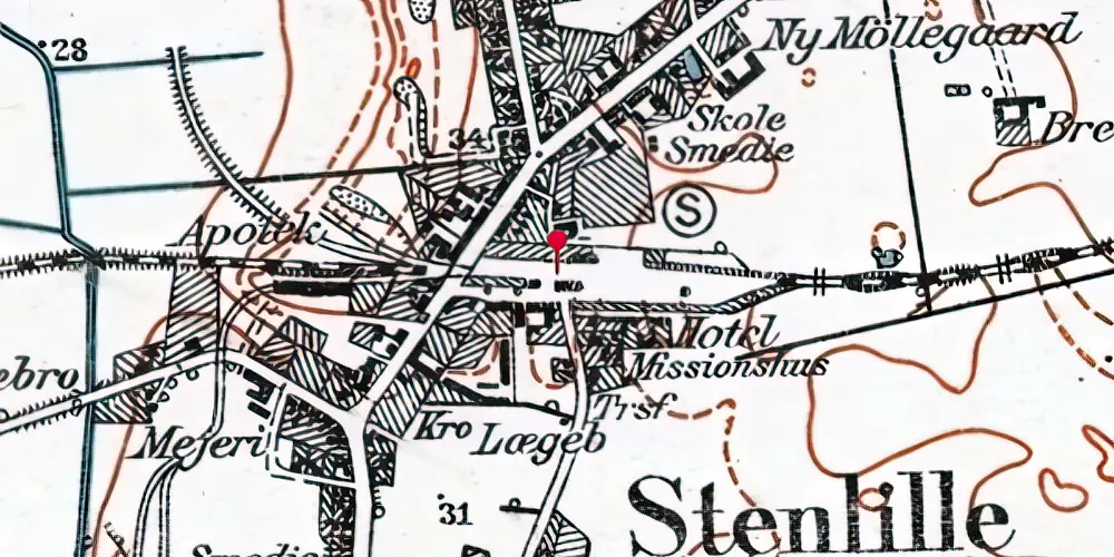 Historisk kort over Stenlille Trinbræt