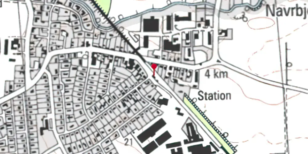 Historisk kort over Lille Skensved Station