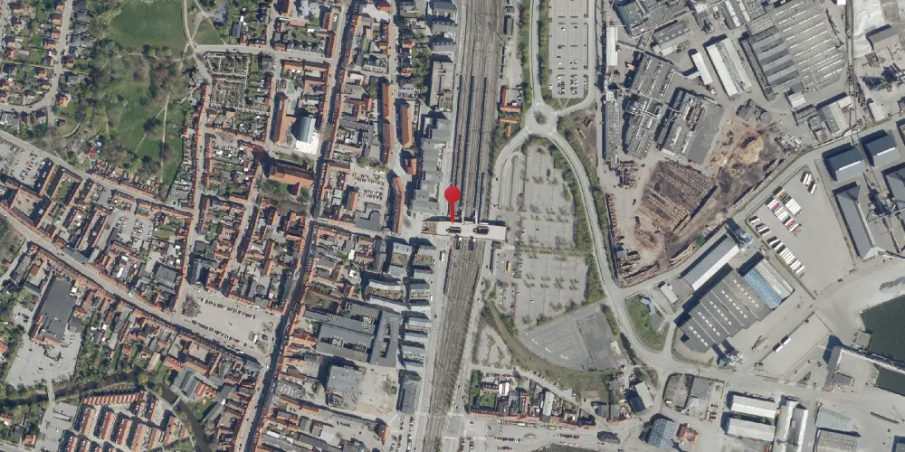 Historisk kort over Køge Station [1983-2018]