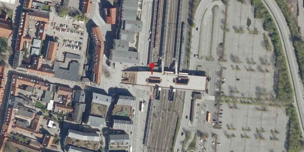 Historisk kort over Køge Station [1983-2018]