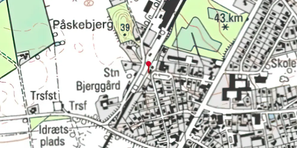 Historisk kort over Herfølge Station