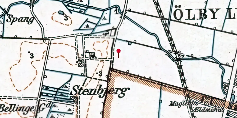 Historisk kort over Ølby S-togstrinbræt