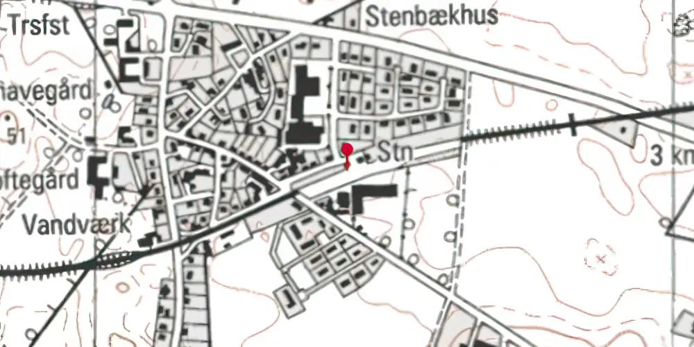 Historisk kort over Nyrup Trinbræt