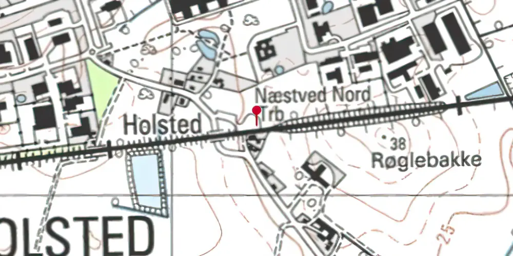 Historisk kort over Næstved Nord Trinbræt