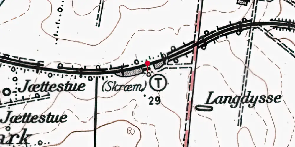 Historisk kort over Skræm Holdeplads