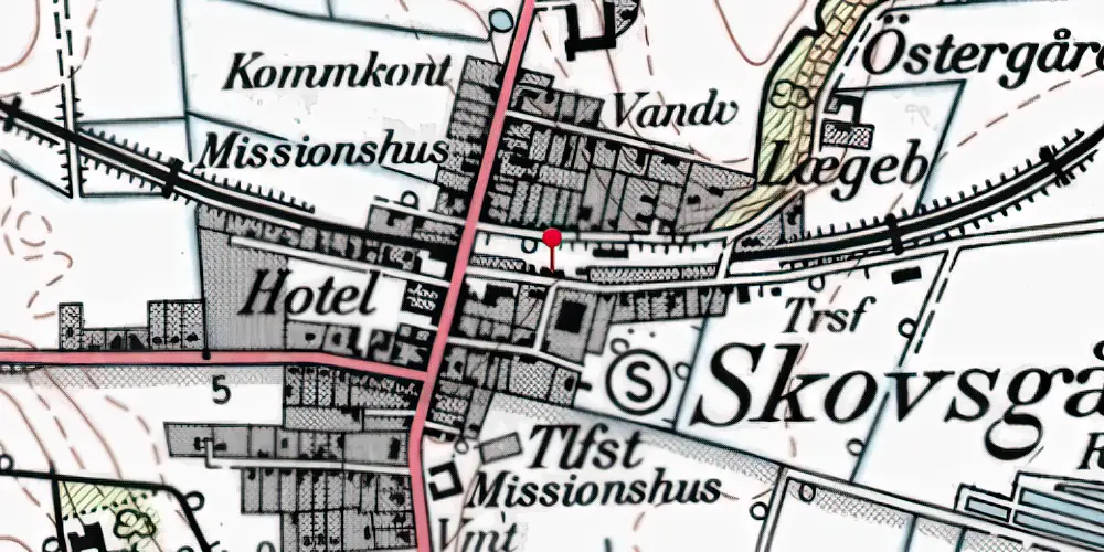 Historisk kort over Skovsgård Station Historisk kort over Skovsgård Station