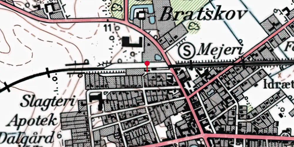 Historisk kort over Brovst Station