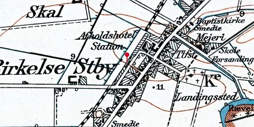 Historisk kort over Birkelse Station