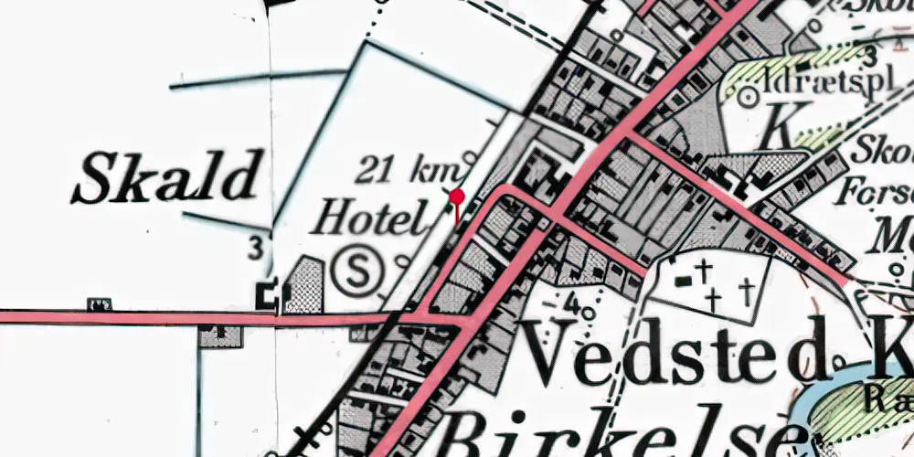 Historisk kort over Birkelse Station