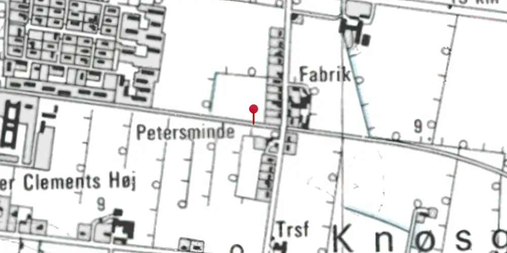 Historisk kort over Knøsgaard Trinbræt