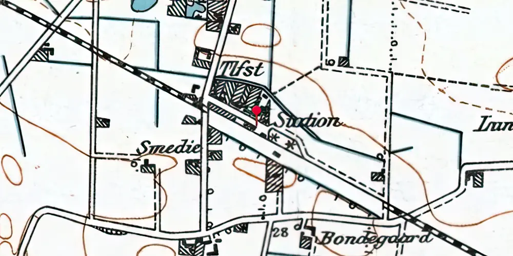 Historisk kort over Biersted Station