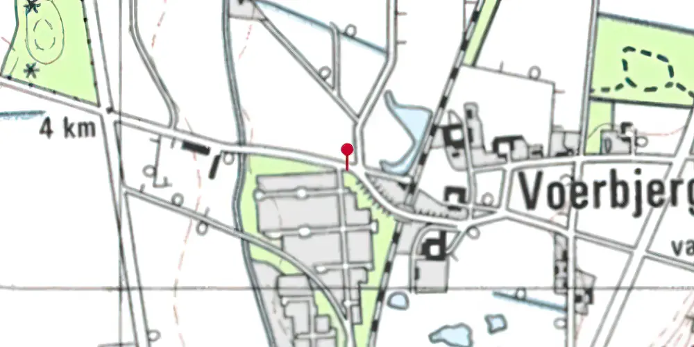 Historisk kort over Voerbjerg Trinbræt Historisk kort over Voerbjerg Trinbræt