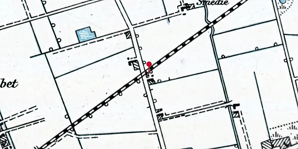 Historisk kort over Langeslund-Mark Trinbræt