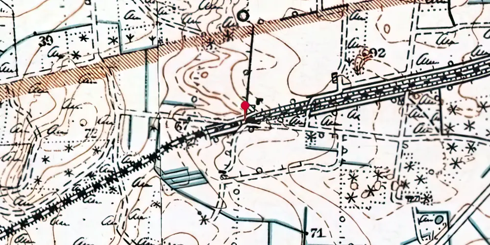 Historisk kort over Aarup Hede Trinbræt