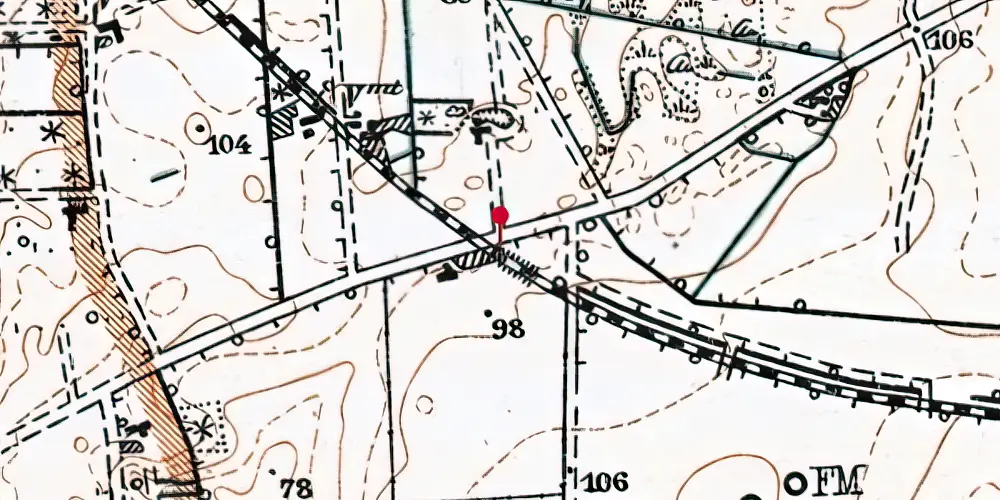 Historisk kort over Husby Trinbræt Historisk kort over Husby Trinbræt