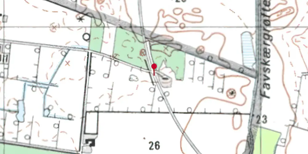 Historisk kort over Aagaard skov Trinbræt