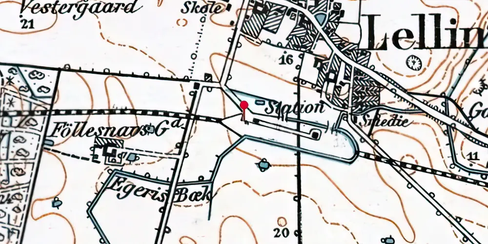 Historisk kort over Lellinge Station Historisk kort over Lellinge Station
