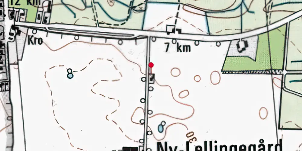 Historisk kort over Ny Lellinge(gaard) Trinbræt