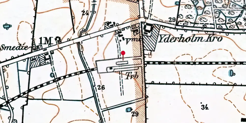 Historisk kort over Yderholm Trinbræt Historisk kort over Yderholm Trinbræt