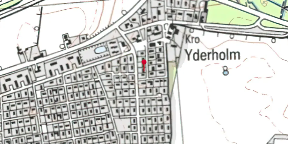 Historisk kort over Yderholm Trinbræt Historisk kort over Yderholm Trinbræt