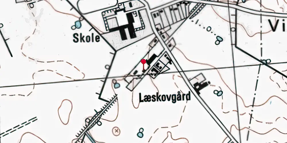 Historisk kort over Bjæverskov Station