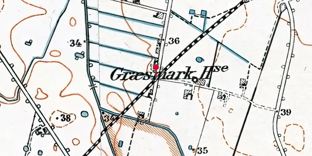 Historisk kort over Græsmarksvej Trinbræt med Sidespor Historisk kort over Græsmarksvej Trinbræt med Sidespor