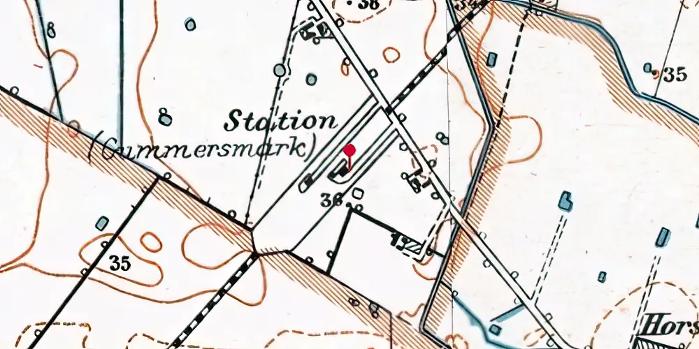 Historisk kort over Gummersmark Station
