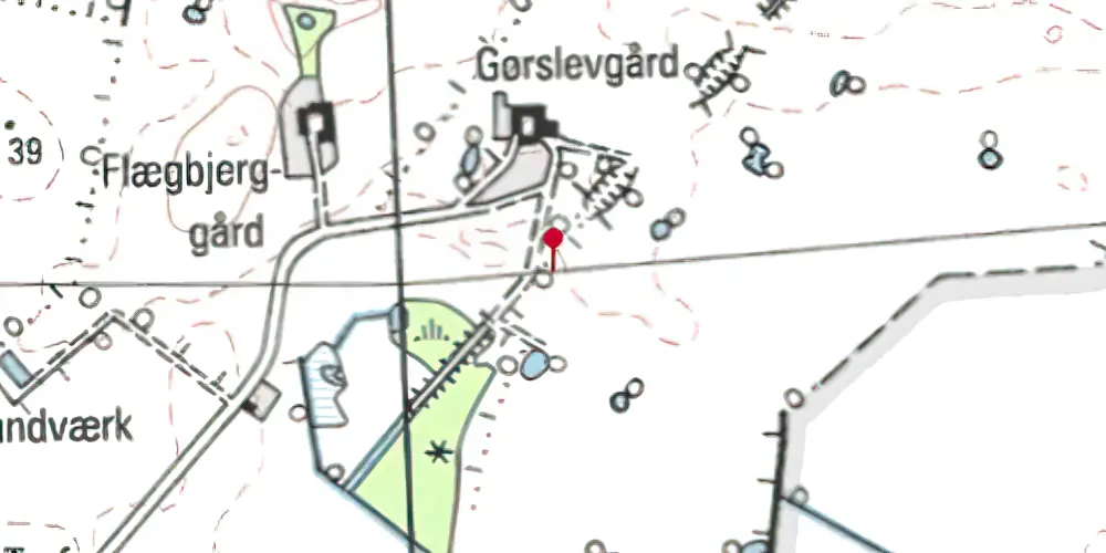 Historisk kort over Gørslevgaard Trinbræt