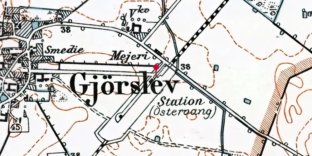 Historisk kort over Østervang Station Historisk kort over Østervang Station