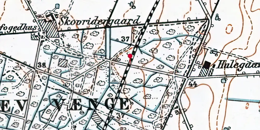 Historisk kort over Gørslev Vænge Trinbræt Historisk kort over Gørslev Vænge Trinbræt