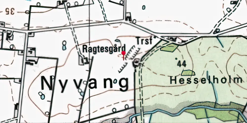 Historisk kort over Nyvang Trinbræt