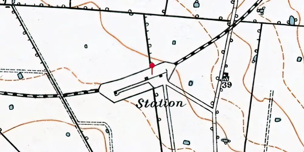 Historisk kort over Ørslev Station