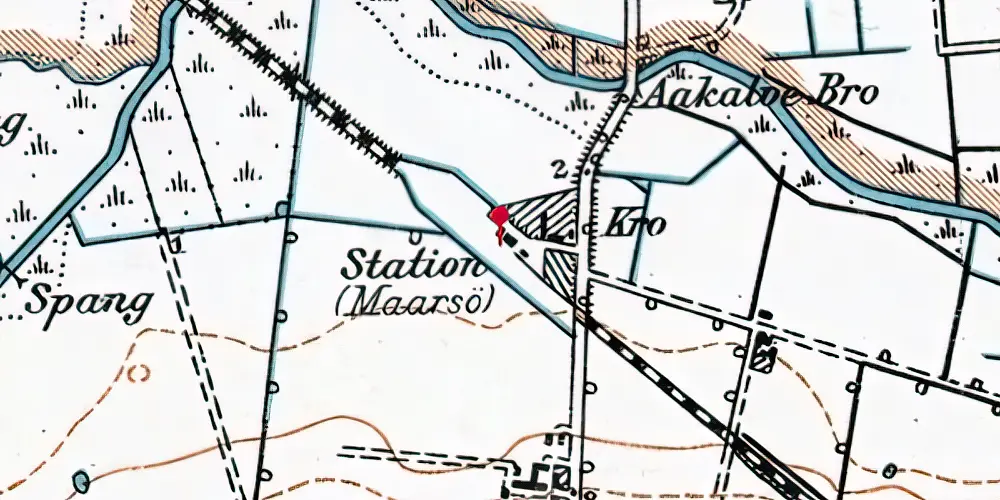 Historisk kort over Mårsø Station