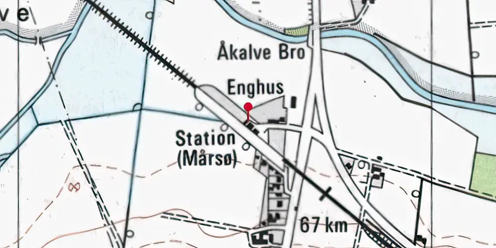 Historisk kort over Mårsø Station