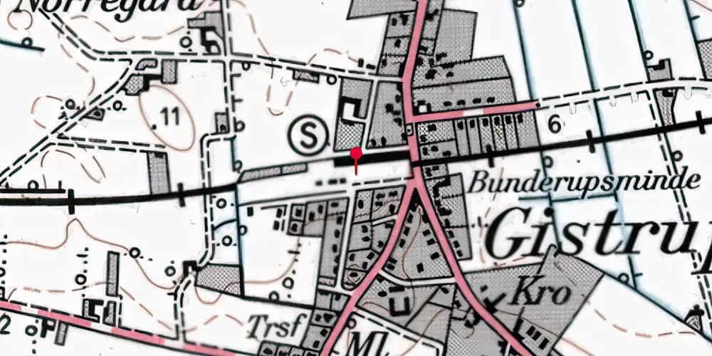 Historisk kort over Gistrup Station Historisk kort over Gistrup Station