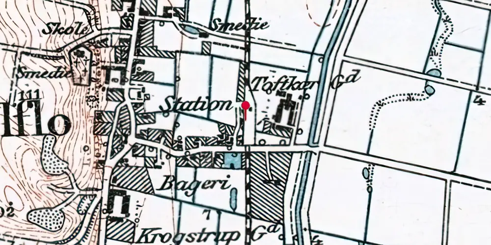 Historisk kort over Sejlflod Station