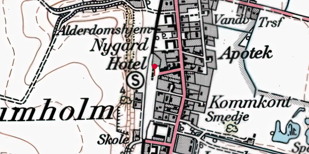 Historisk kort over Gudumholm Station Historisk kort over Gudumholm Station