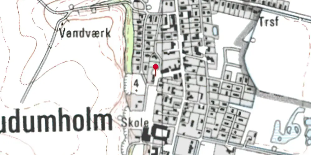 Historisk kort over Gudumholm Station Historisk kort over Gudumholm Station