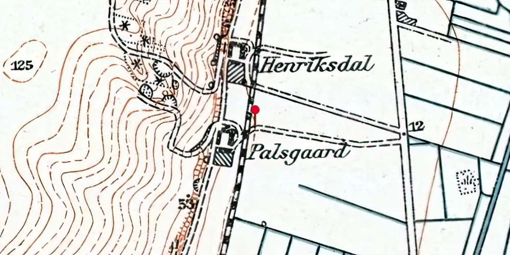 Historisk kort over Palsgaard Trinbræt