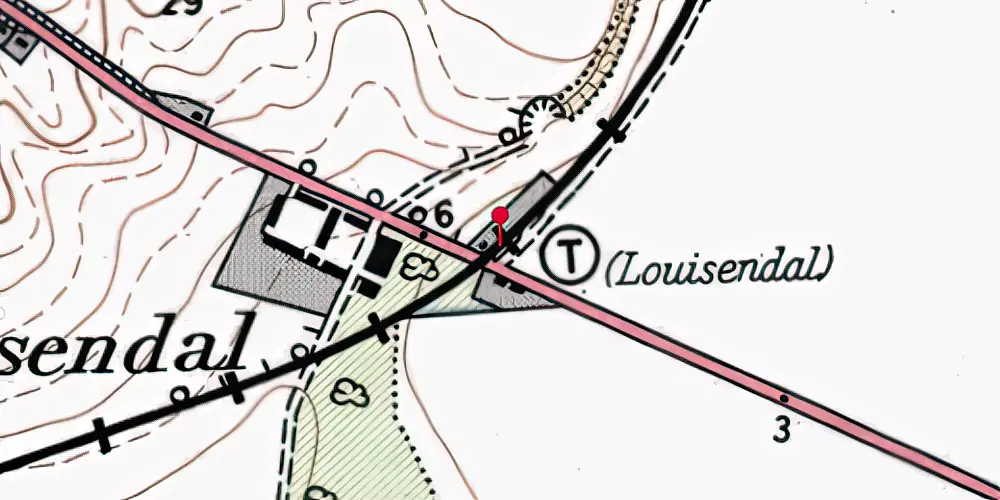 Historisk kort over Louisendal Trinbræt Historisk kort over Louisendal Trinbræt