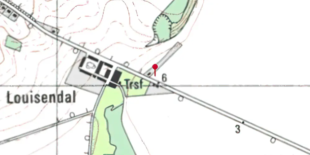 Historisk kort over Louisendal Trinbræt Historisk kort over Louisendal Trinbræt