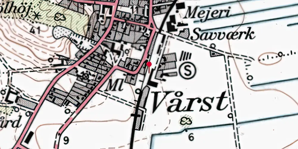 Historisk kort over Vaarst Station