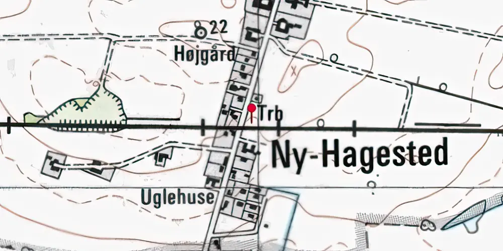 Historisk kort over Ny Hagested Trinbræt