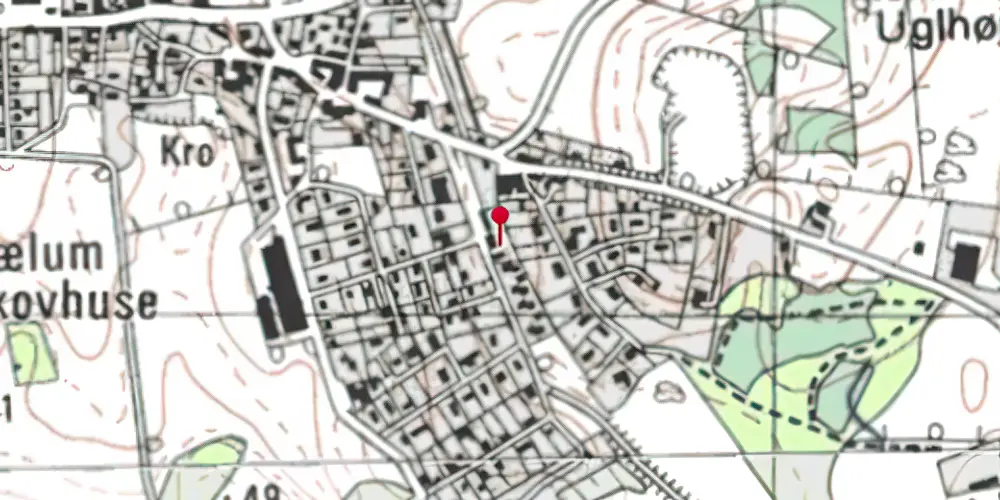 Historisk kort over Bælum Station