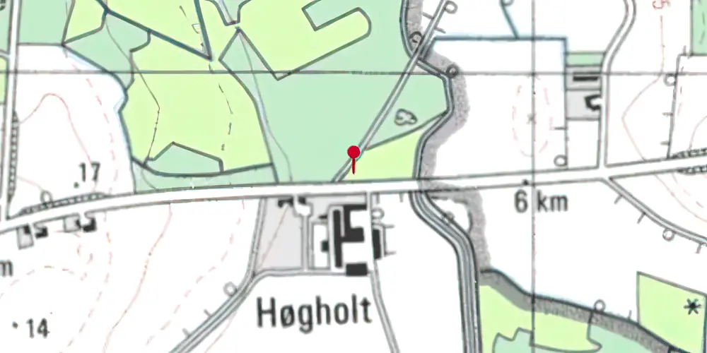 Historisk kort over Høgholt Trinbræt Historisk kort over Høgholt Trinbræt