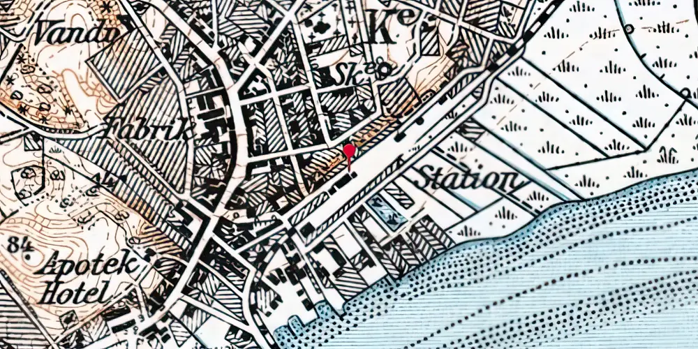 Historisk kort over Hadsund Nord Station Historisk kort over Hadsund Nord Station