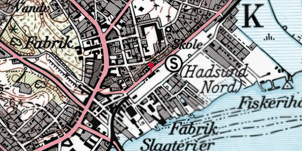 Historisk kort over Hadsund Nord Station Historisk kort over Hadsund Nord Station